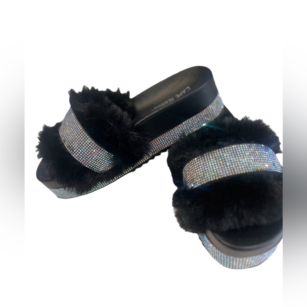 Cape Robbin Rhinestone Platform black Sandals
